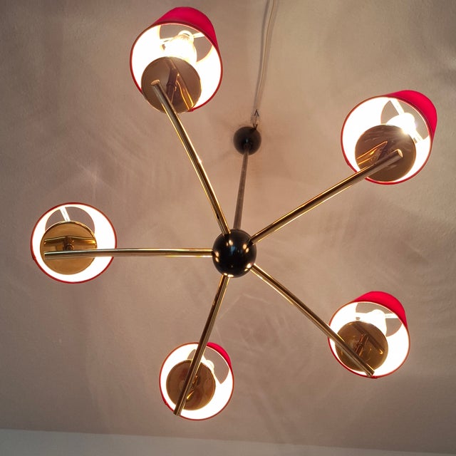 Mid-Century Modern Five-Arm Sputnik Chandelier, Germany, 1960s For Sale - Image 12 of 17