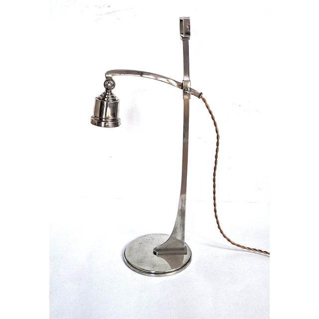 Josef Hoffmann Large Height-Adjustable Table Lamp in the style of Josef Hoffmann for Wiener Werkstätte, 1890s For Sale - Image 4 of 10