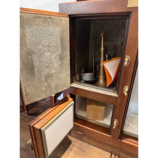 A beautiful antique ice box, by Wickes Refrigerator Sold by The Brunswick Balke Collander Co. Near mint condition. All...