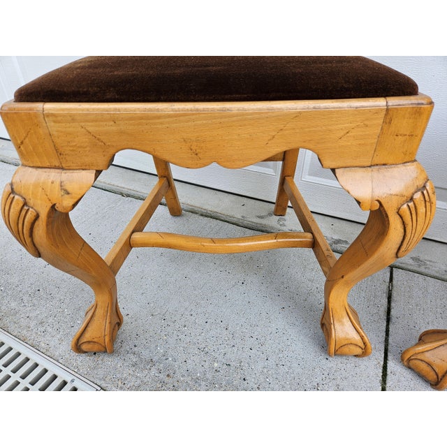 Queen Anne Style Dining Chairs Ball and Claw Feet -Pair For Sale - Image 9 of 14