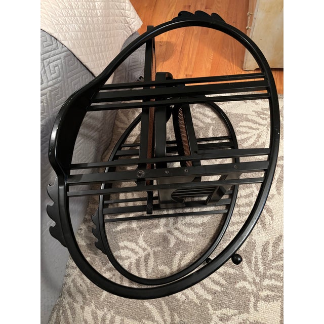 Attributed to Joseph Hoffmann No. 267 “Egg” Rocking Chair Original Woven Webbing Intact - From the Austrian Modernist Design Period For Sale - Image 12 of 12
