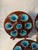 Mid 20th Century Vintage French Vallauris Majolica Oyster Plate Brown Blue Mid Century Seafood Platters-3 Plates For Sale - Image 5 of 11