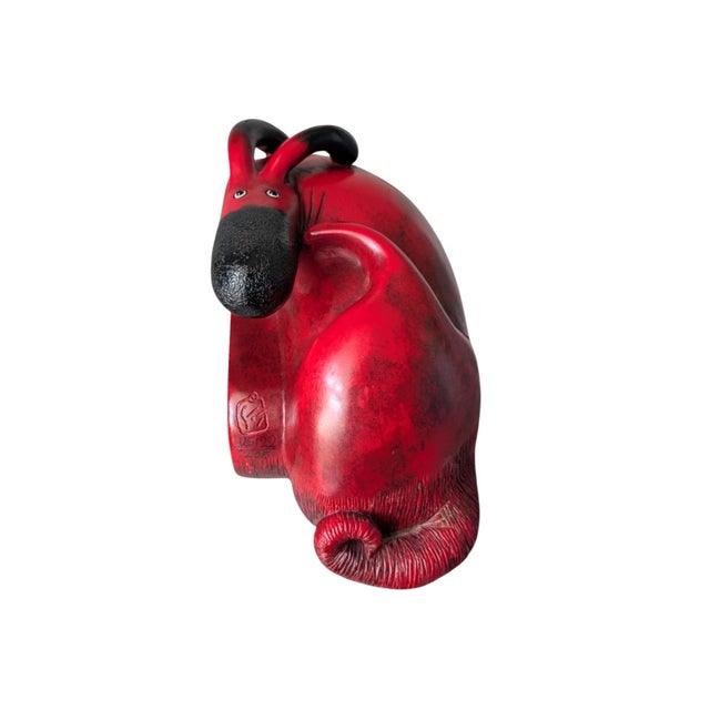 Govinder Nazran Scratch and Sniff Sculpture Red Black Dog 122/205 Condition: Good, artist stamp and edition number on...