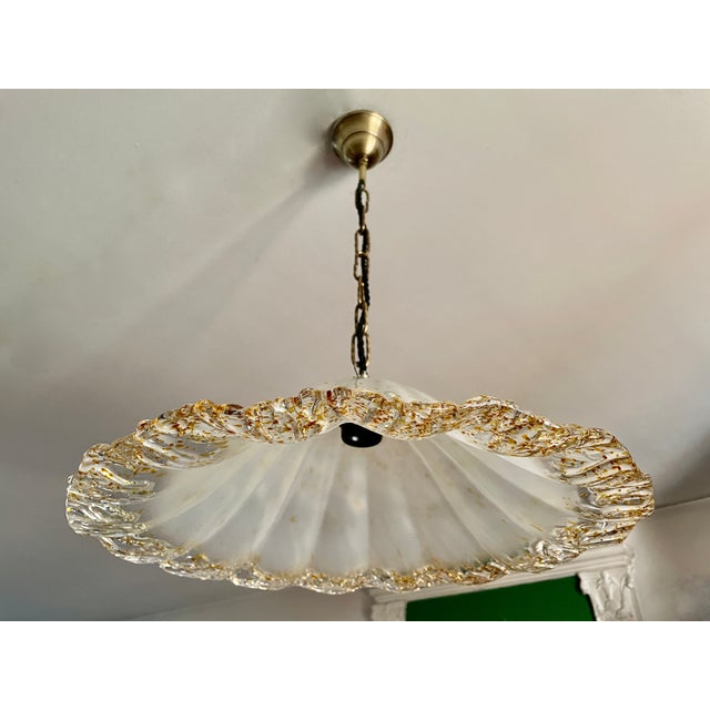 Orange Murano Glass Flower Pendant, 1960 For Sale - Image 6 of 6