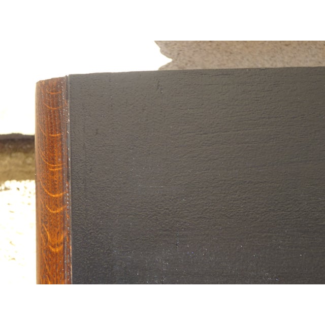 Black Vintage Bedside Table in Oak, 1980s For Sale - Image 8 of 16