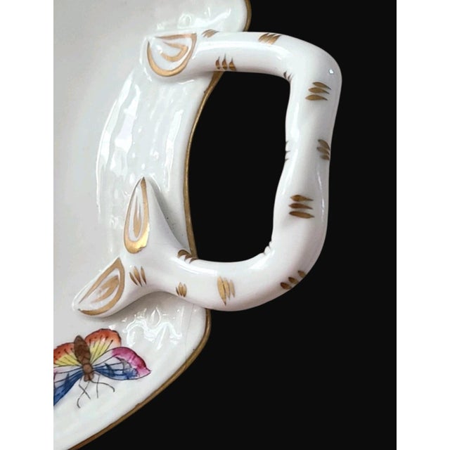 Traditional 1960s Herend Rothschild Bird Handled Leaf Dish - Discontinued For Sale - Image 3 of 6