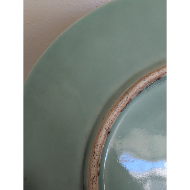 Large Antique Chinese "Long Quan" Celadon Porcelain Charger For Sale - Image 9 of 12