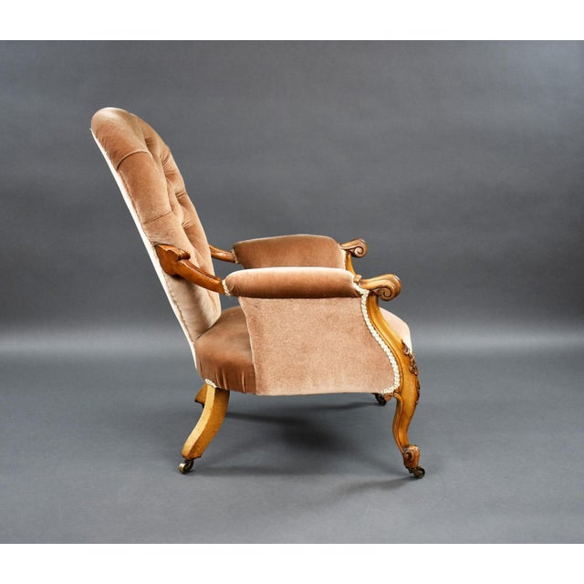 Victorian Walnut Armchair, 1870s For Sale - Image 10 of 13