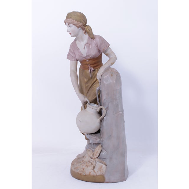 Royal Dux Bohemian Female Water Carrier Porcelain Statue For Sale - Image 4 of 16