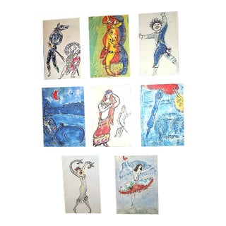 Vintage Mid 20th Century Abstract Marc Chagall Lithographs - Set of 9 For Sale