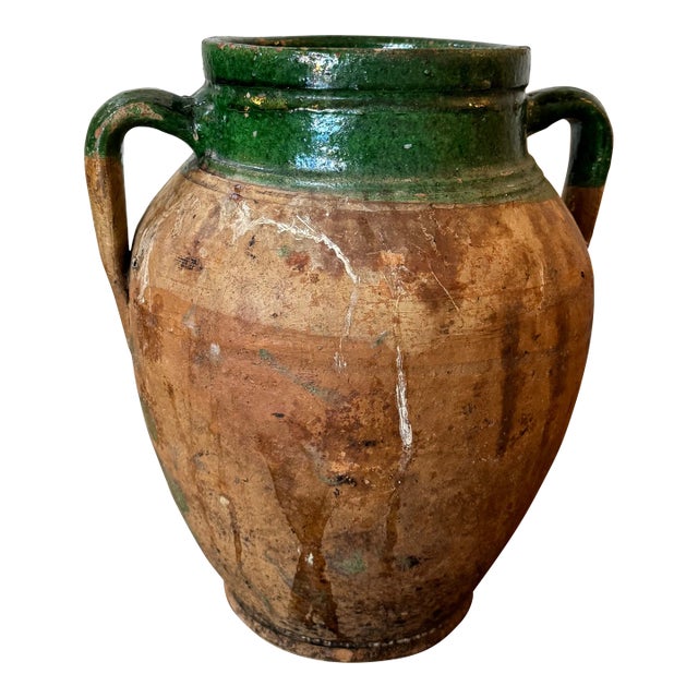 Mid 20th Century French Olive Jar, Large For Sale