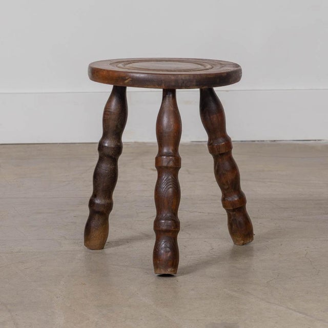 Wood 1950s French Wood Tripod Stool For Sale - Image 7 of 9