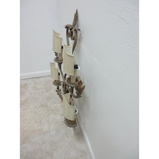 1990s Fine Art Lamps French Regency Wrought Iron Acanthus Leaf Wall Sconce Lamp B For Sale In Philadelphia - Image 6 of 11