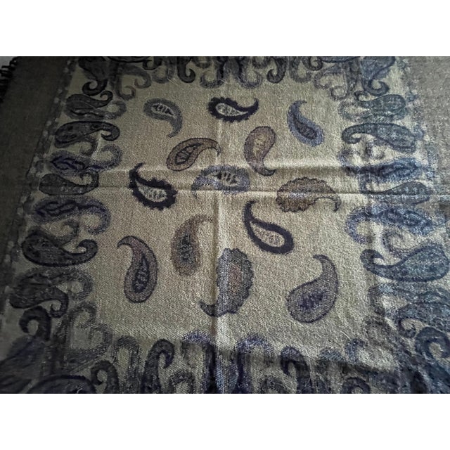 1990s Vintage Ozer Tekstil Turkey Merlino Wool Throw Blanket For Sale - Image 5 of 5