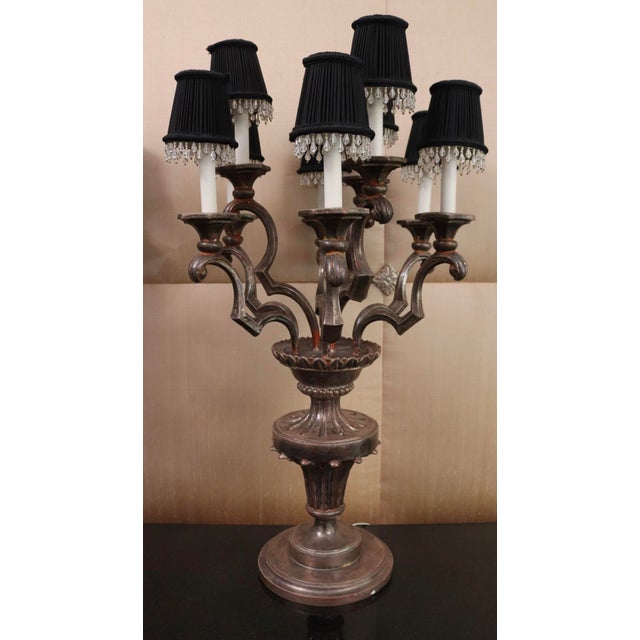 Vintage Italian Mid-Century Hollywood Regency Candelabra Table Lamps - No. 500s Pair For Sale - Image 4 of 7
