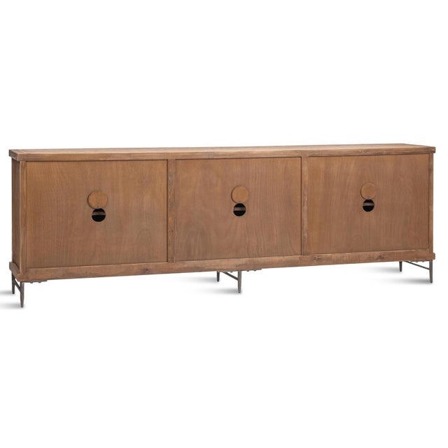 Riverbed Carved Six-Door Credenza For Sale - Image 4 of 6