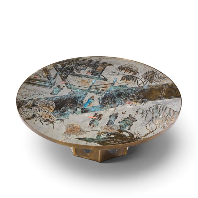 Philip and Kelvin LaVerne Mid Century Chan Bronze Coffee Table For Sale - Image 9 of 11