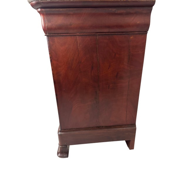 19th Century Louis Phillipe Commode in Burled Walnut with Grey Marble Top For Sale - Image 12 of 18