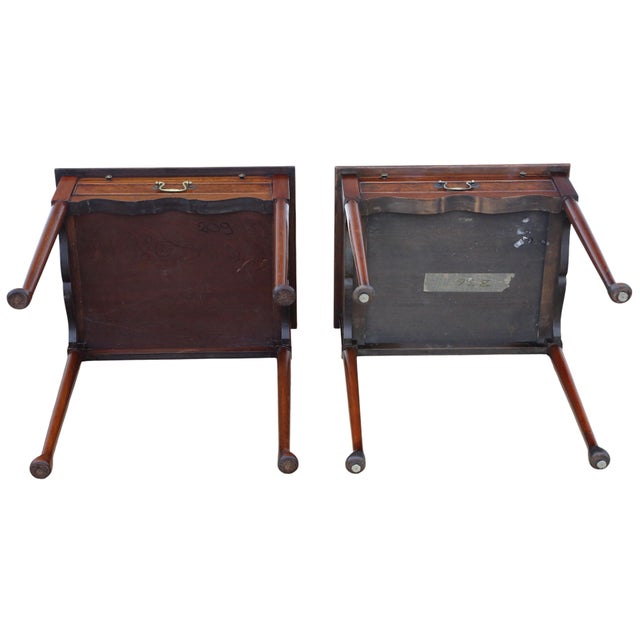 Mid-Century Burr Walnut Bedside Tables from the Savoy Hotel, London, 1950s, Set of 2 For Sale - Image 11 of 13