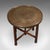 Wood Vintage Campaign Table, Middle Eastern, Beech, Brass, Berber, Folding, Art Deco For Sale - Image 7 of 12