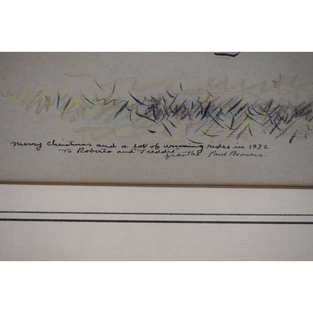 Wood Freddie Thomas the First Rider to Win the New Jersey Hunt Cup Twice Quickens the Pace at the 25th Fence and Goes on to Win 1931 Gouache by Paul Brown For Sale - Image 7 of 7