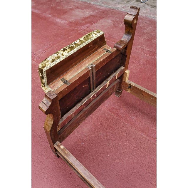 Italian Art Nouveau Sofa Bed in Damask Fabric For Sale - Image 9 of 18