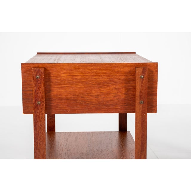 Brown Vintage Danish Teak Veneer Bedside Tables, 1960s, Set of 2 For Sale - Image 8 of 12