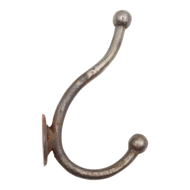 Vintage Steel Double Arm Wall Hook For Sale