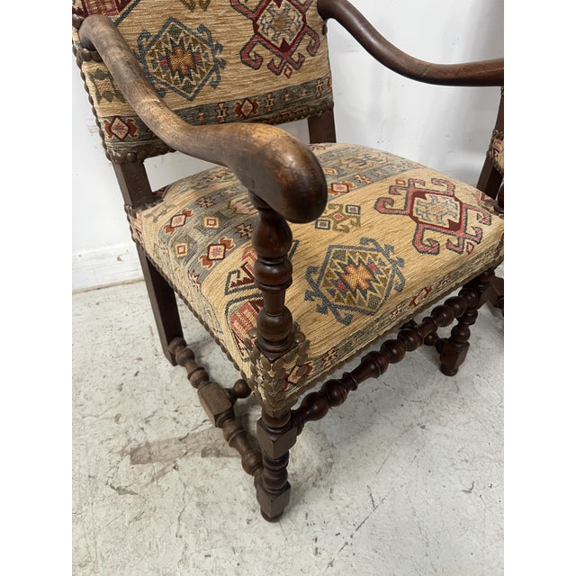 Louis XIII Style Armchairs with High Backs, 1900s, Set of 4 For Sale - Image 6 of 15