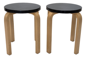 E60 Stools by Alvar Aalto for Artek, Finland, 1960s, Set of 2