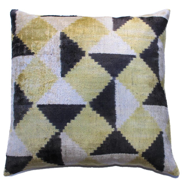 Contemporary Bohemian Multi Color Hand Knotted Pillow For Sale