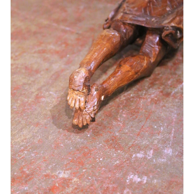 Mid-17th Century French Baroque Walnut Crucifix Corpus Wall Sculpture For Sale - Image 12 of 15