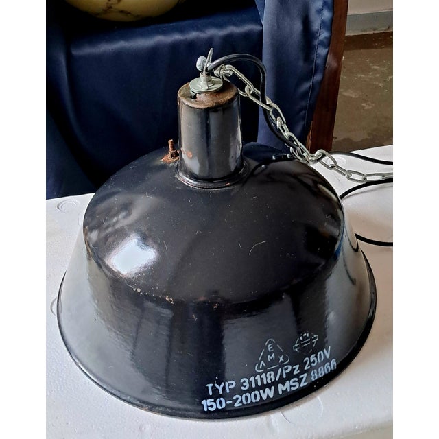 Large Industrial Lamps, 1950s, Set of 2, in Good conditions. Designed 1950 to 1959 This piece has an attribution mark, I...