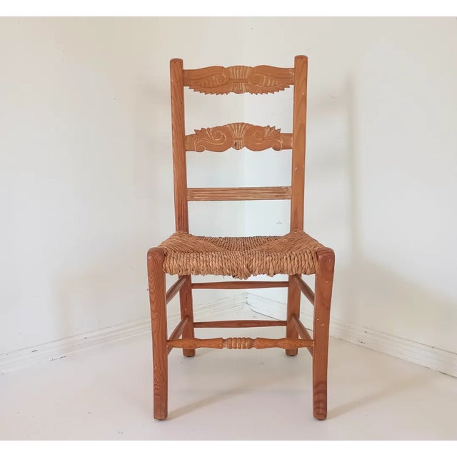 Wood 1970s French Country Pine and Rush Dining Chairs For Sale - Image 7 of 17