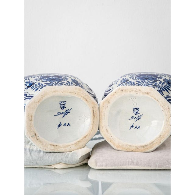 1900 - 1909 Royal Delft Blue and White Table Lamps, 1905, Set of 2 For Sale - Image 5 of 17