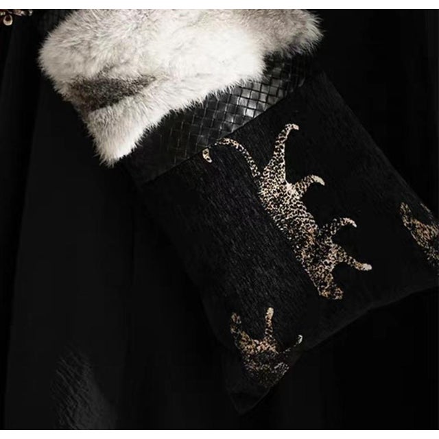 Midnight Leopard Velvet Throw Pillow | 11" X 27" For Sale - Image 4 of 5