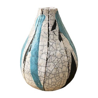 Cracked Earthenware Vase, 1950s For Sale