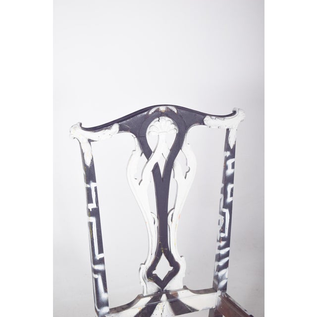 Mid-Century Modern Black and White Painted Chair by Francisco Camilo For Sale - Image 3 of 7