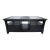 Modern Black Coffee Table – Glass Top, 2 Drawers, Freshly Refinished For Sale
