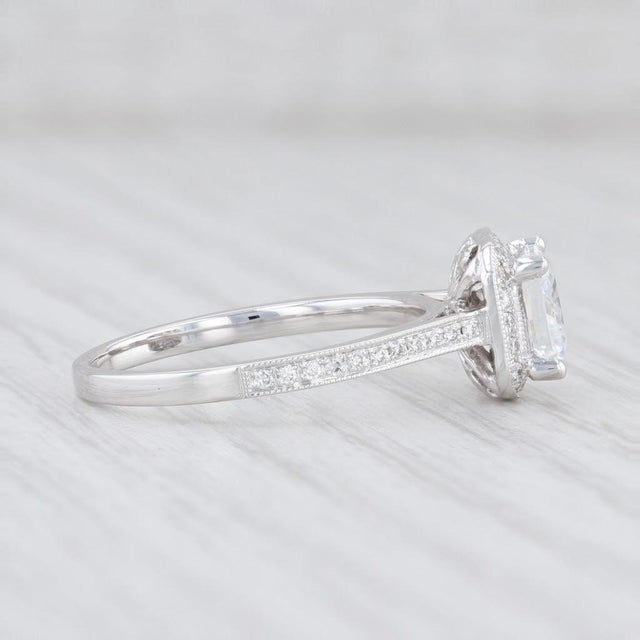 2020s New Beverley K Semi Mount Diamond Halo Engagement Ring 14k Gold Sz 6.5 Princess For Sale - Image 5 of 7