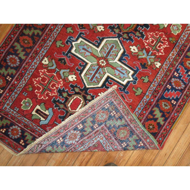 Pair of Antique Persian Serapi Heriz Square Rugs - 3'5" x 4'2" For Sale In New York - Image 6 of 18