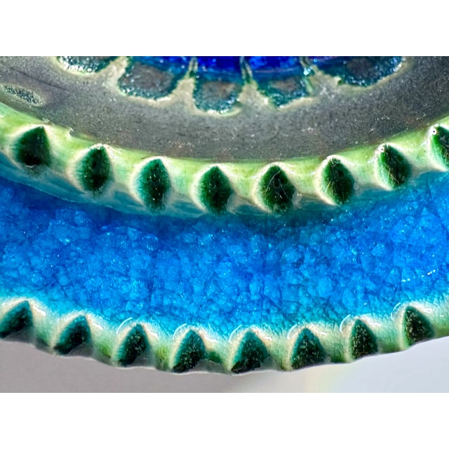 Rimini Blue Glazed Ceramic Art Bowl with Broken Glass Inlay, 1960s For Sale - Image 9 of 12
