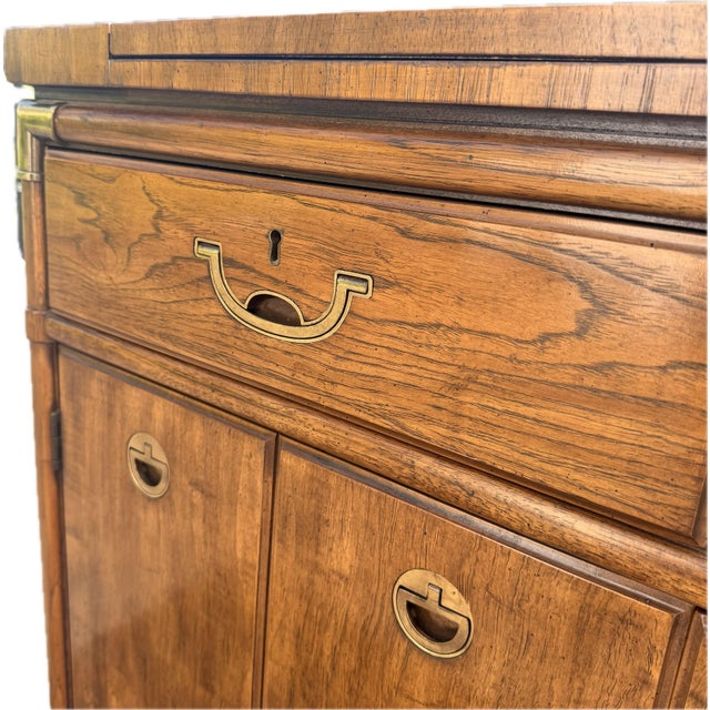 Campaign Vintage Drexel Heritage Accolade II Expandable Buffet Server For Sale - Image 3 of 10