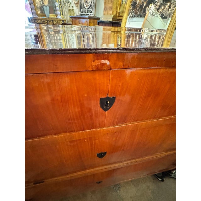Brown 19th C. German Biedermeier Mahogany Commode For Sale - Image 8 of 8