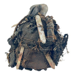 Early 20th Century Bamileke Hat Fetish with Adornments Cameroon For Sale