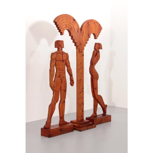 Giorgio Rastelli, Adam and Eve Under the Palm Tree from the Safari Series, 1978, Wood For Sale - Image 6 of 18