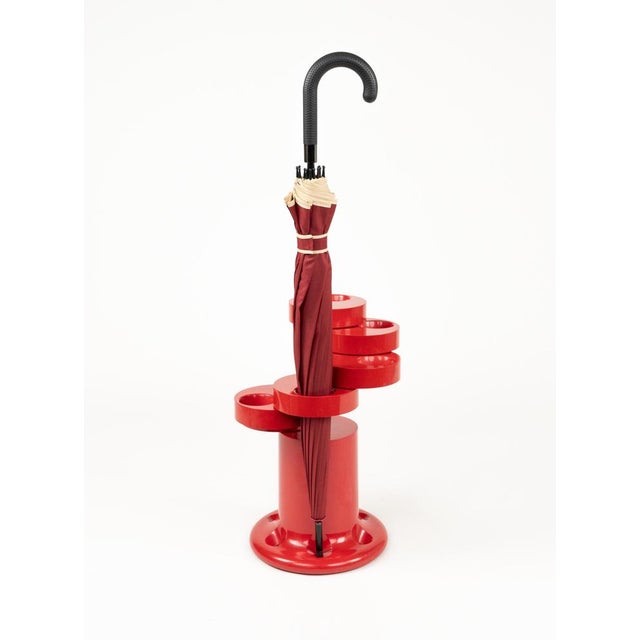Plastic Red Pluvium Umbrella Stand by Giancarlo Piretti for Anonima Castelli, 1970s For Sale - Image 7 of 18