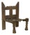 Early 20th Century Carved Wood + Woven Leather Chair For Sale