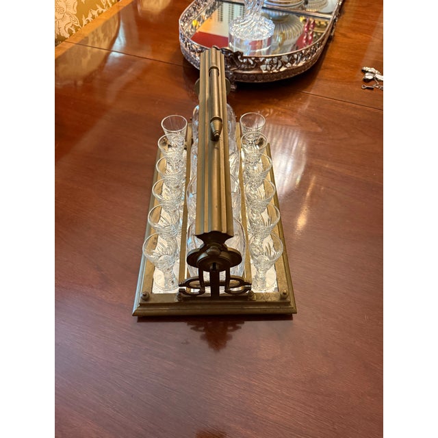 Brass Mid 19th Century Exquisite French Liquor Set Tantalus - 16 pcs For Sale - Image 8 of 8