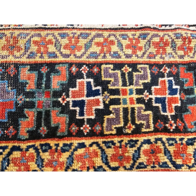 19th Century Persian Bidjar Runner, Hand-Knotted Wool, Allover Paisley Pattern, Ivory & Navy, 3x13 For Sale - Image 10 of 14